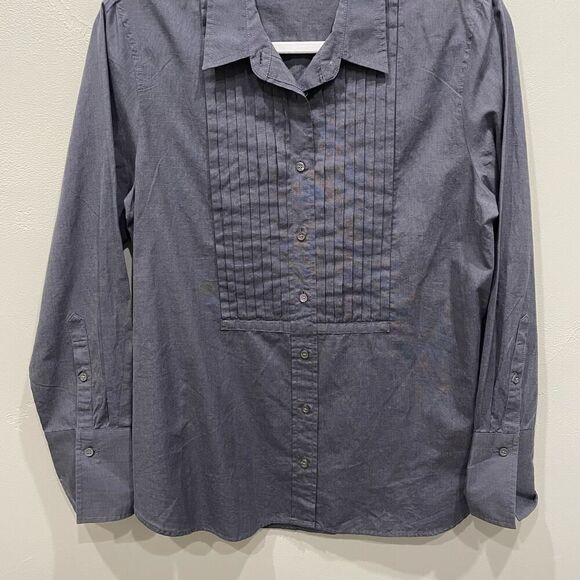 J.Crew Women’s Dark Charcoal Gray Button Up Blouse - Size: 8 - Picture 6 of 10